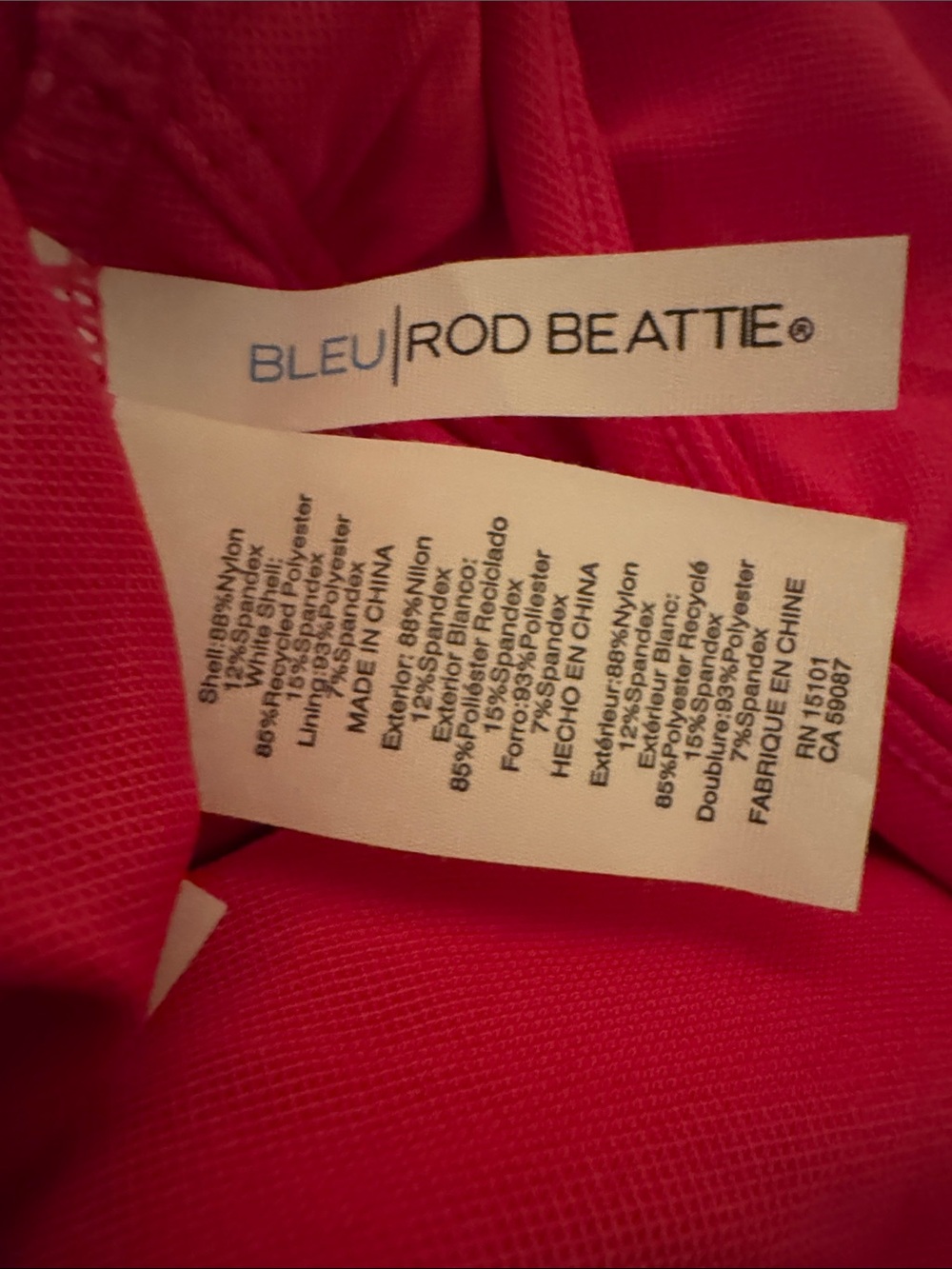 Bleu Rod Beattie pink and white swimsuit. Size 14 - Picture 6 of 8